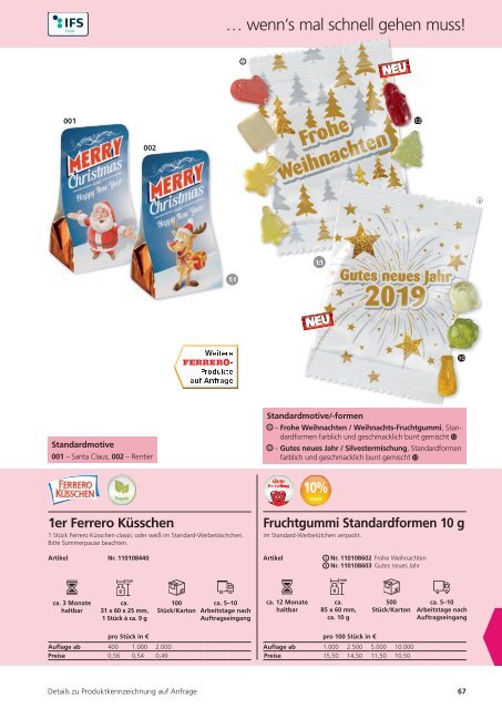 Süsse Werbemittel süsse Werbung Katalog 