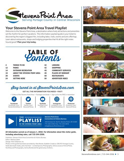 Stevens Point Area Visitor Guide - 2018