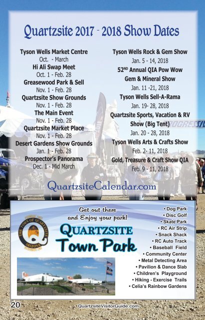 Quartzsite Visitor Guide 2018