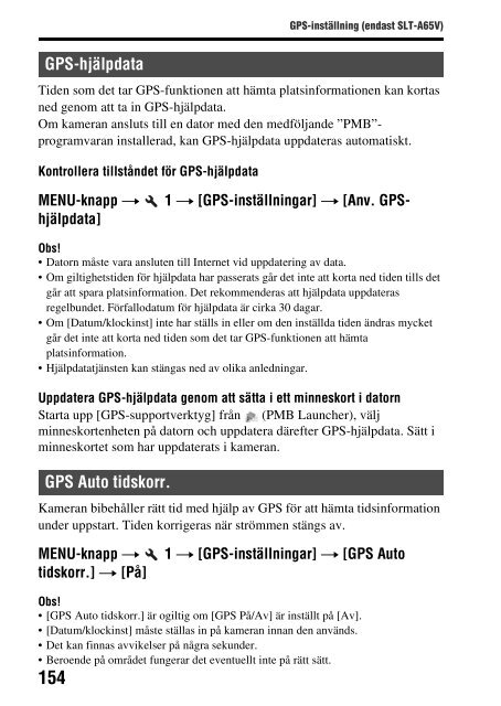 Sony SLT-A65VY - SLT-A65VY Consignes d&rsquo;utilisation Su&eacute;dois