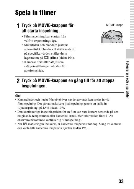 Sony SLT-A65VY - SLT-A65VY Consignes d&rsquo;utilisation Su&eacute;dois