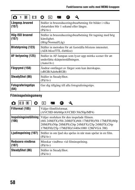 Sony SLT-A65VY - SLT-A65VY Consignes d&rsquo;utilisation Su&eacute;dois