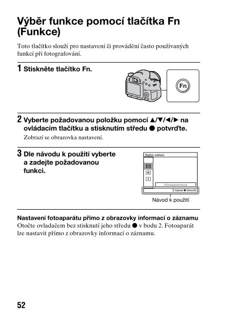 Sony SLT-A65VY - SLT-A65VY Consignes d&rsquo;utilisation Tch&egrave;que