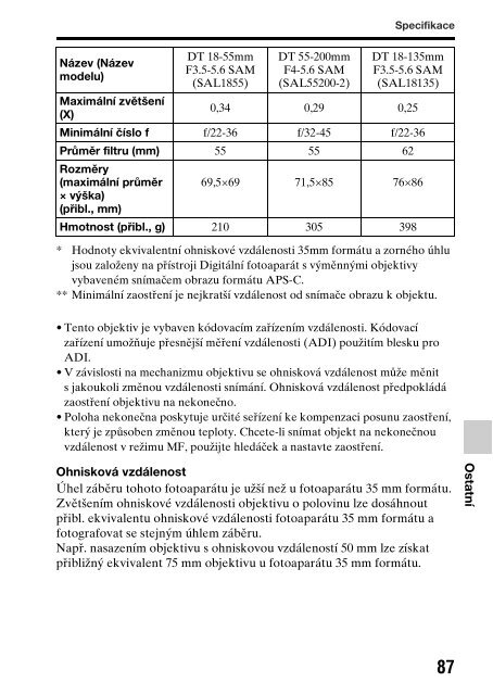 Sony SLT-A65VY - SLT-A65VY Consignes d&rsquo;utilisation Tch&egrave;que