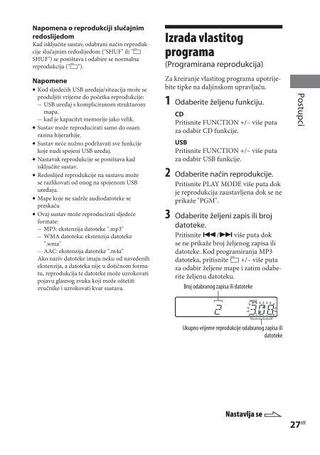 Sony CMT-LX50WMR - CMT-LX50WMR Mode d'emploi Croate