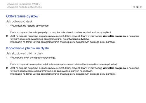 Sony VPCF12E1E - VPCF12E1E Mode d'emploi Polonais