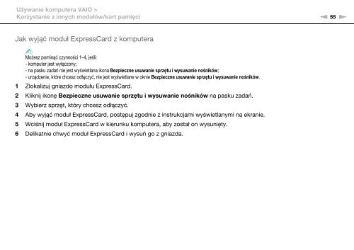 Sony VPCF12E1E - VPCF12E1E Mode d'emploi Polonais