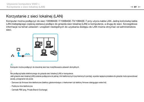 Sony VPCF12E1E - VPCF12E1E Mode d'emploi Polonais