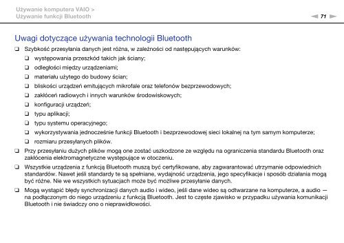 Sony VPCF12E1E - VPCF12E1E Mode d'emploi Polonais