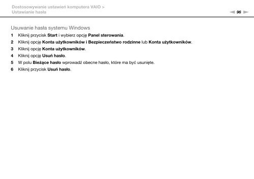 Sony VPCF12E1E - VPCF12E1E Mode d'emploi Polonais