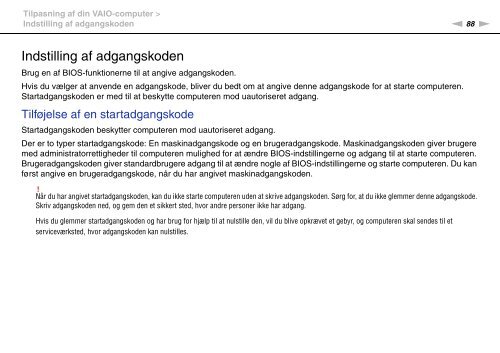 Sony VGN-NW21MF - VGN-NW21MF Mode d'emploi Danois