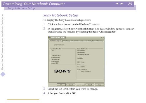 Sony PCG-C1VE - PCG-C1VE Manuale software Inglese