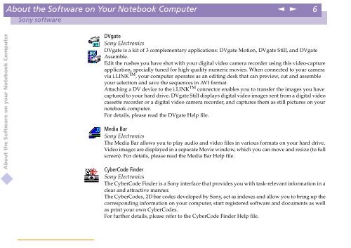 Sony PCG-C1VE - PCG-C1VE Manuale software Inglese