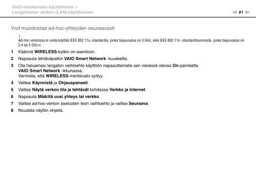 Sony VGN-NW21MF - VGN-NW21MF Mode d'emploi Finlandais