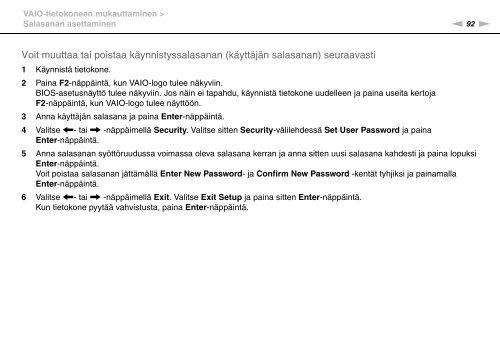 Sony VGN-NW21MF - VGN-NW21MF Mode d'emploi Finlandais