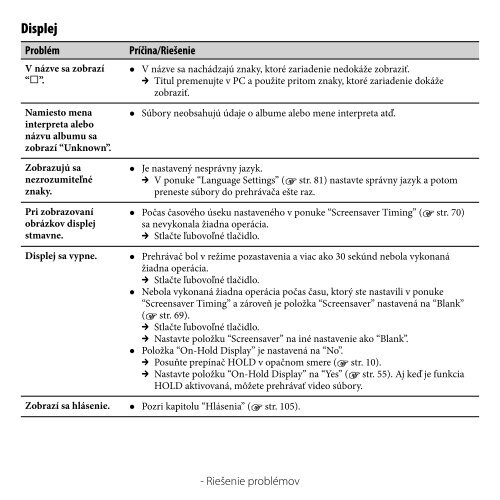 Sony NWZ-A818 - NWZ-A818 Mode d'emploi Slovaque