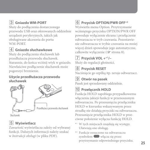 Sony NWZ-A818 - NWZ-A818 Mode d'emploi Polonais