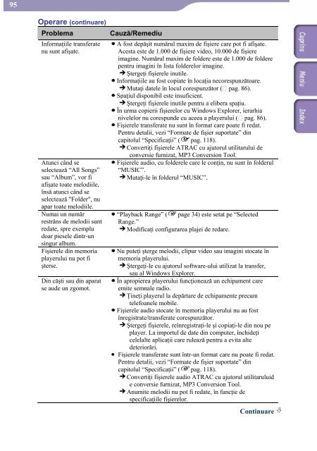 Sony NWZ-A818 - NWZ-A818 Mode d'emploi Roumain