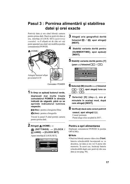 Sony DCR-SR65E - DCR-SR65E Mode d'emploi Roumain