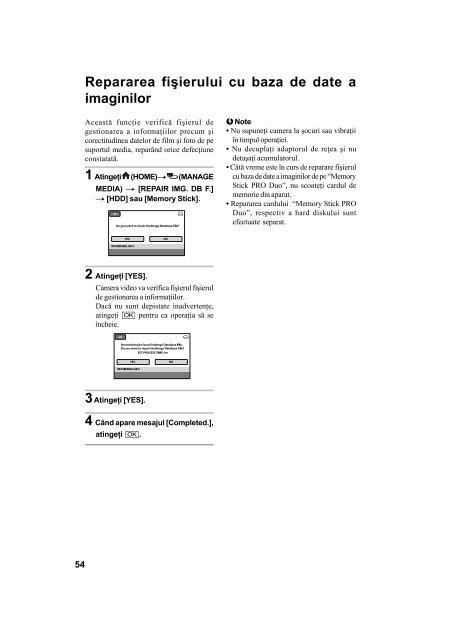 Sony DCR-SR65E - DCR-SR65E Mode d'emploi Roumain