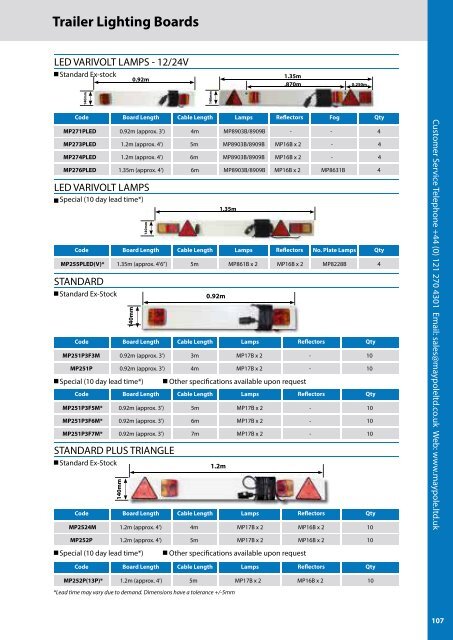 Maypole Lighting and Towing Catalogue RGB