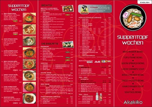 Akakiko menu card - Suppentopf Wochen 02.2011