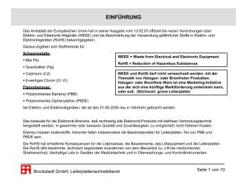 EINFÜHRUNG - Hans Brockstedt GmbH Leiterplattenschnelldienst