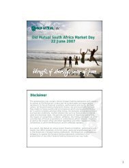 Download presentation slides PDF - Old Mutual