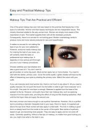 Easy and Practical Makeup Tips
