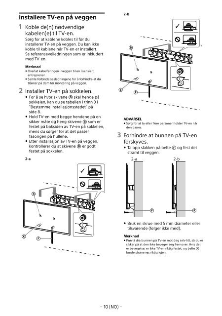 Sony KDL-65W858C - KDL-65W858C Informations d'installation du support de fixation murale Bosniaque