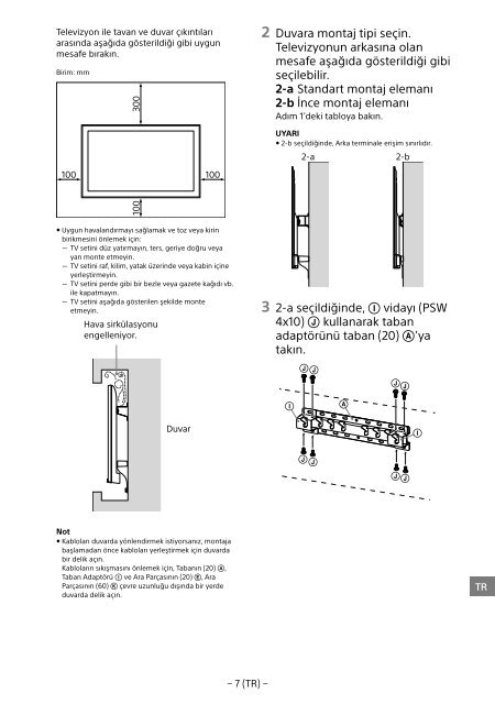 Sony KDL-65W858C - KDL-65W858C Informations d'installation du support de fixation murale Bosniaque