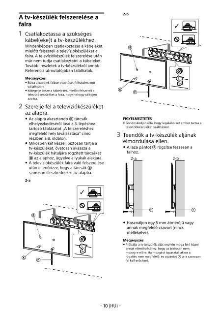 Sony KDL-65W858C - KDL-65W858C Informations d'installation du support de fixation murale Bosniaque