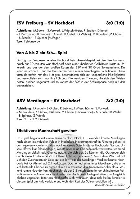 Sport Report - SV Hochdorf - Sonntag 20.05.2018