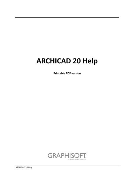 02 ARCHICAD 20 Reference Guide