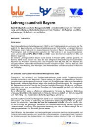 Lehrergesundheit Bayern - BRLV
