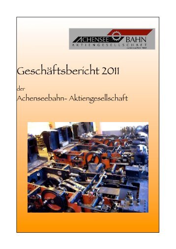 Schiff-Fahrplan 2011 - Achenseebahn