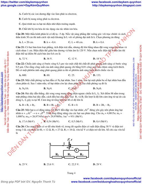 Bộ đề thi thử THPT QG 2018 Các môn TOÁN - LÍ - HÓA Các trường THPT Cả nước CÓ HƯỚNG DẪN GIẢI (Lần 26) [DC21052018]