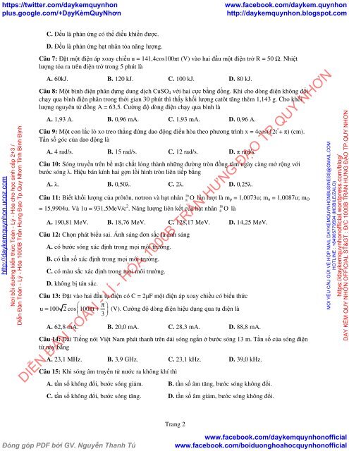 Bộ đề thi thử THPT QG 2018 Các môn TOÁN - LÍ - HÓA Các trường THPT Cả nước CÓ HƯỚNG DẪN GIẢI (Lần 26) [DC21052018]