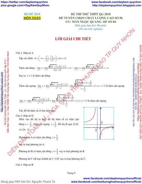 Bộ đề thi thử THPT QG 2018 Các môn TOÁN - LÍ - HÓA Các trường THPT Cả nước CÓ HƯỚNG DẪN GIẢI (Lần 26) [DC21052018]