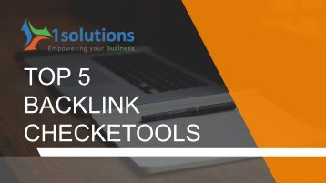Top 5 Backlink Check Tools