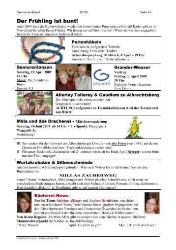 Marketenderinnen gesucht! - Marktgemeinde Albrechtsberg an der ...