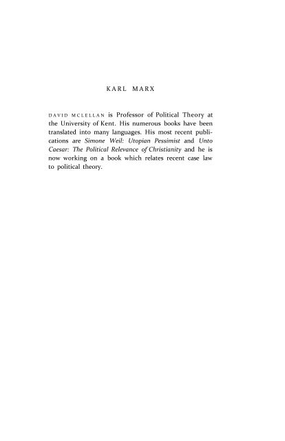 KARL MARX