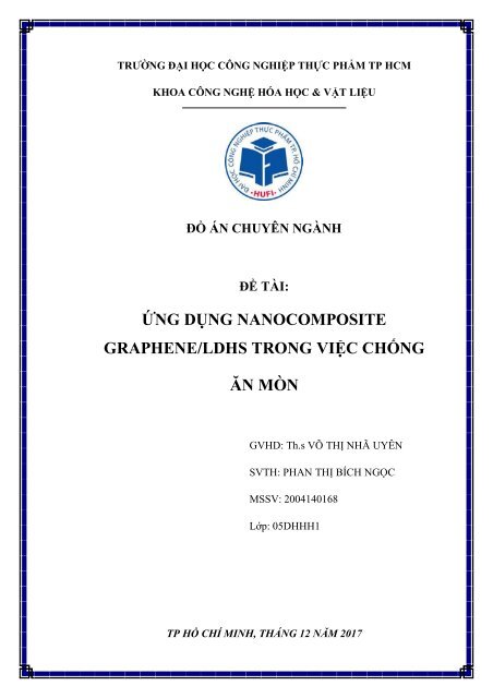 ỨNG DỤNG NANOCOMPOSITE GRAPHENE/LDHS TRONG VIỆC CHỐNG ĂN MÒN - PHAN THỊ BÍCH NGỌC (2017)
