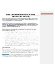 Need a Vacation? Why BSSC’s Travel Vacations are Amazing