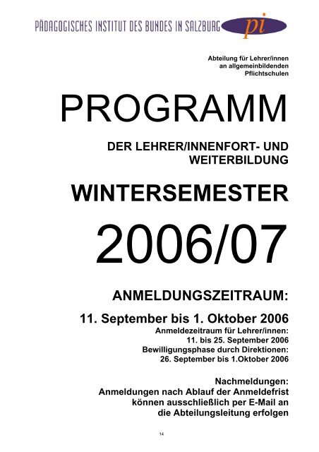WINTERSEMESTER - Schulen - Salzburg.at