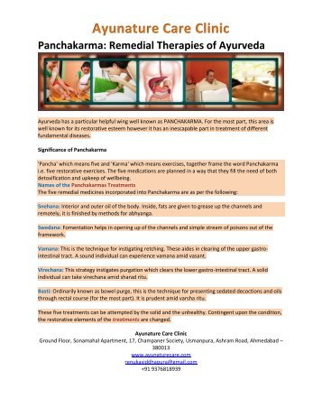 Panchakarma: Remedial Therapies of Ayurveda