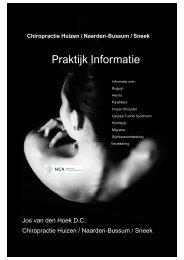 Chiropractie Huizen / Naarden-Bussum / Sneek Praktijk Informatie