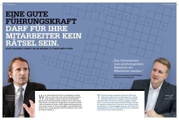 Eine gute Führungskraft darf für ihre Mitarbeiter kein Rätsel sein - Interview mit Dr. Christian Abegglen und Markus Franz