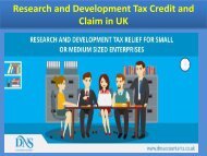 Research and Development Tax Credit and Claim in UK