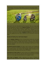 Advantages of Exclusive Ship Stick services for Traveling Golfers